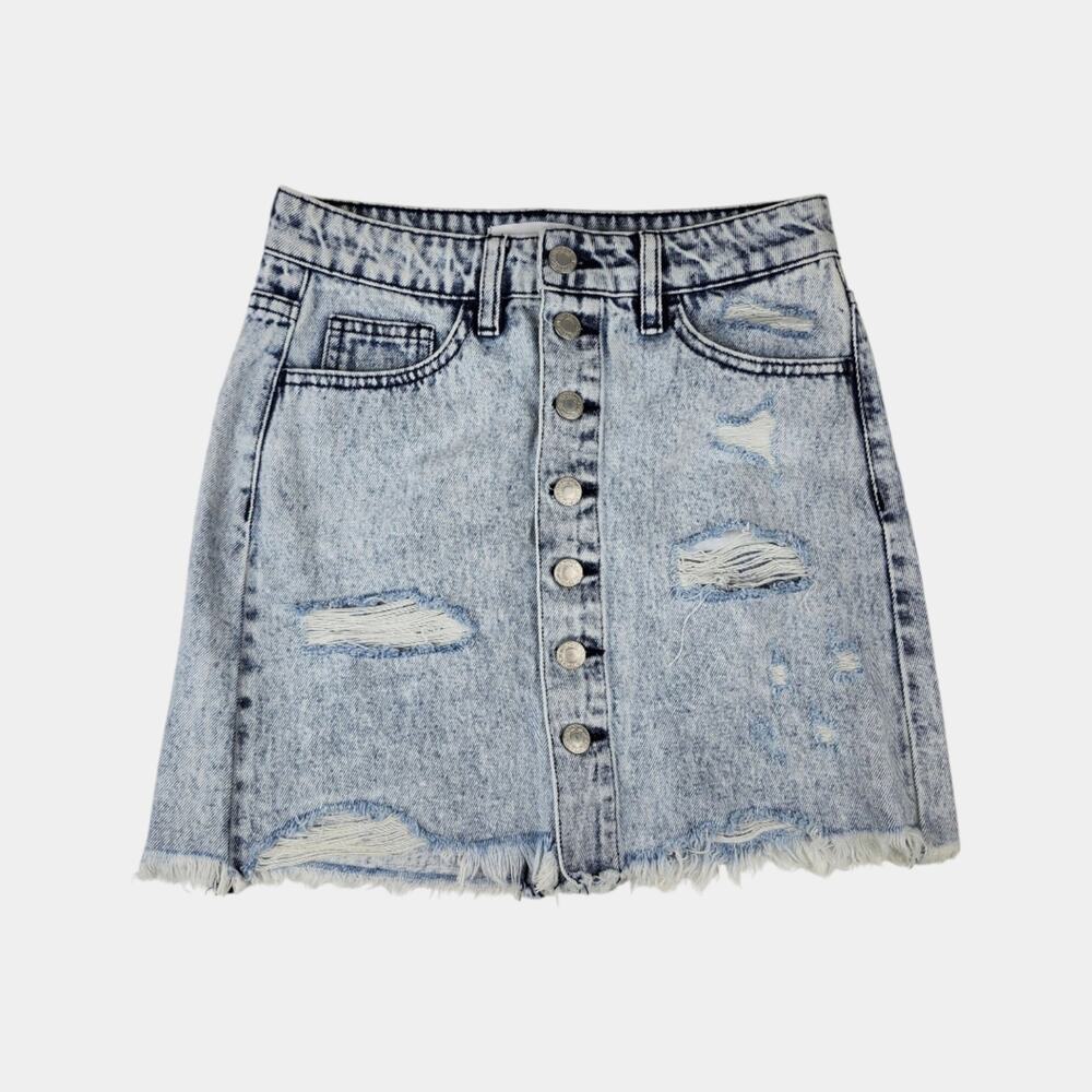 Varvet Distressed Jean Skirt